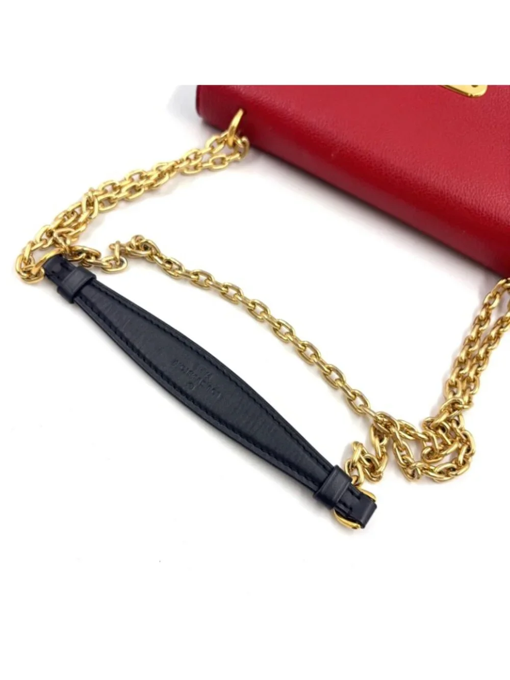 Louis Vuitton Monogram Sunplaseed Leather Brown Red Shoulder Bag Gold